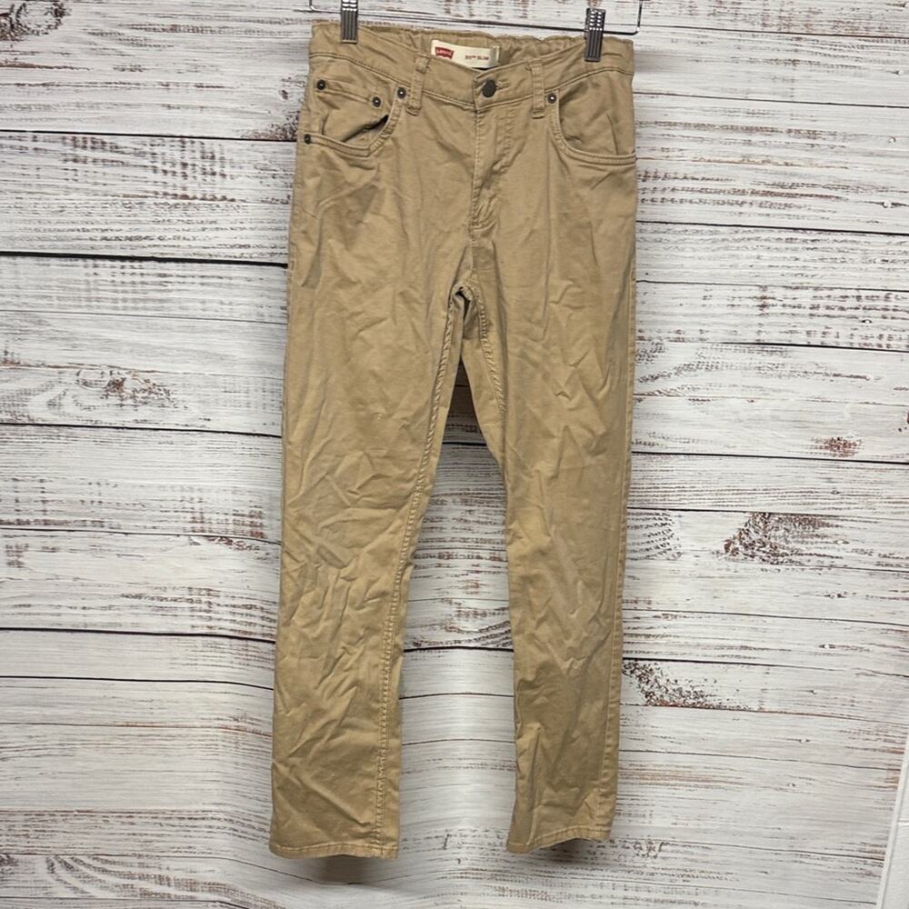 Levi's 511 Khaki Slim-Fit Sueded Twill Pants Jeans Boys - Picture 2 of 10